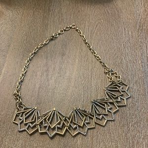 Gold tone and faux rhinestone necklace